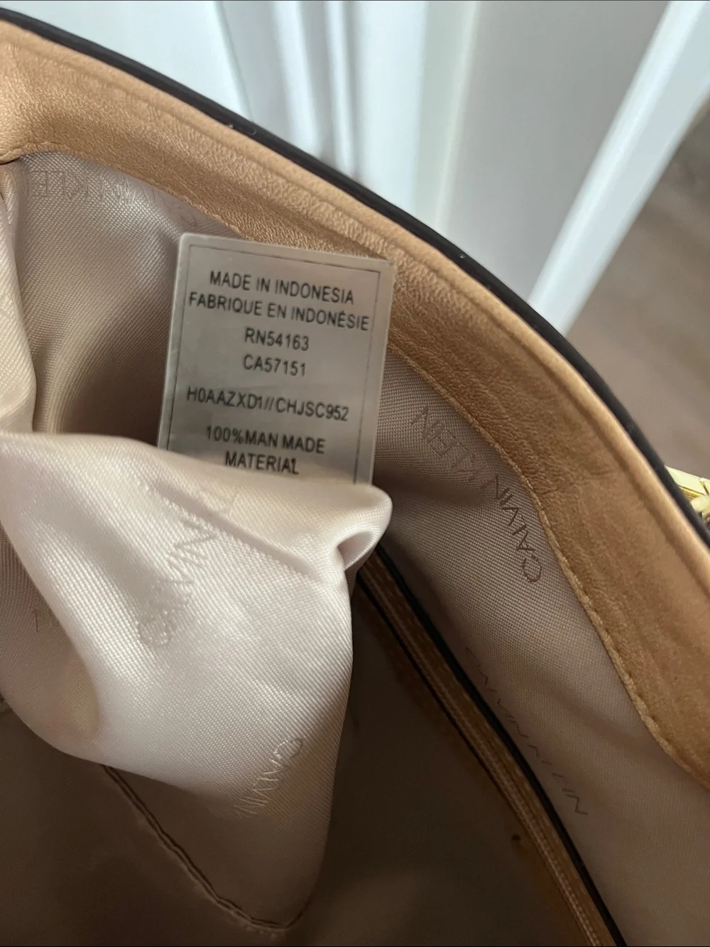 Calvin Klein Camel Tote with Gold Hardware
